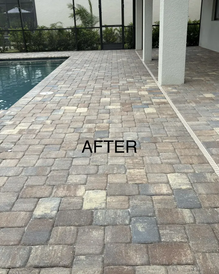 After: pool deck after cleaning
