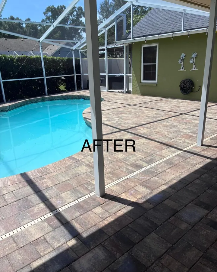 After: pool deck after cleaning